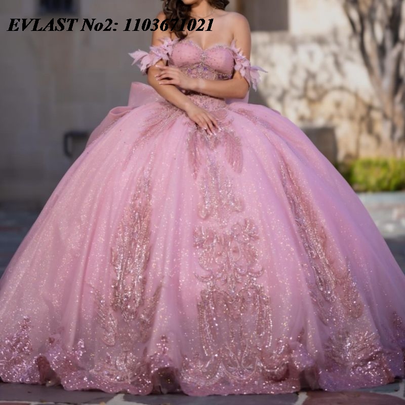 Tassel Fringe Trim - EVLAST personnalisé mexicain rose Quinceanera robe
