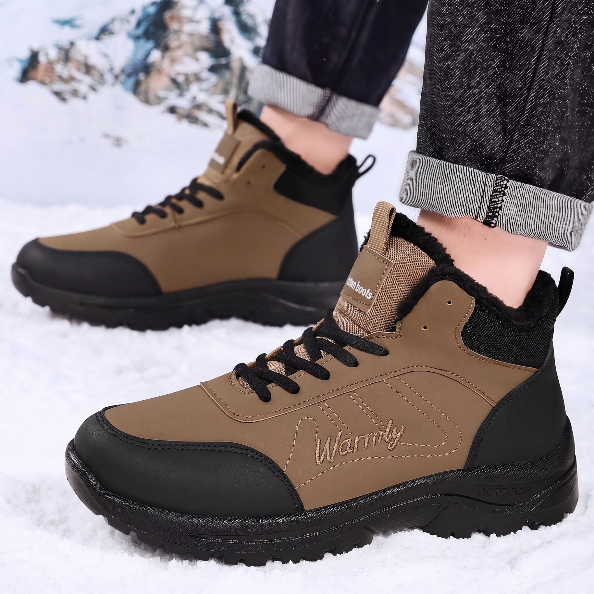 Guipure Lace Panel - Chaussures en coton pour hommes avec